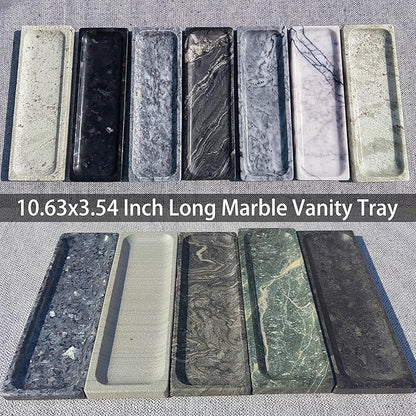 Vintage Marble Storage Vanity Tray: 10.6” x 3.5” Rectangular Decorative Tray for Bathroom Kitchen Dresser Desk Jewelry Holder Home Decor, Galactic Stars