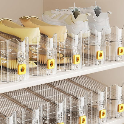 FENRUNXU Shoe Slots Organizer for Closet, Shoe Stacker Organizer Double Layer Stack Shoe Rack, Shoe Display Shelf 50% Space Saver Storage Holder for Closet, 36 PACK
