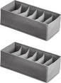 Amazon Basics Underwear Drawer Organizer Dividers for Closet Organization and Storage, Fits Perfectly in Dresser, 2-Pack, Gray | Pack of 2