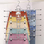 Pants & Skirt Hangers with Clips, Newly Upgraded Detachable - Space Saving Hangers, 6-Tiers Foldable Skirt Hangers for Women - Hanging Closet Organizer and Storage - 4 Pack, Patent Pending