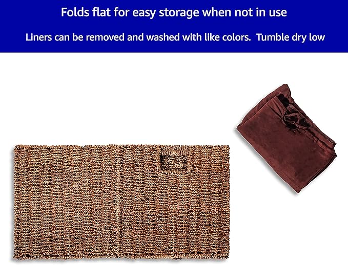 Trademark Innovations Foldable Storage Basket Brown 12"L x 12"W x 12"H