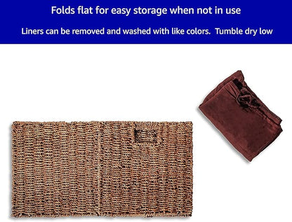 Trademark Innovations Foldable Storage Basket Brown 12"L x 12"W x 12"H