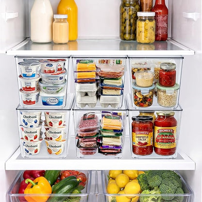 Sorbus Clear Storage Bins, 8 Pack X-Large Organization Bins with Handles – Clear Storage Containers for Storage, Pantry, Fridge, Cabinet, Closet & Kitchen Organization – BPA-Free Plastic