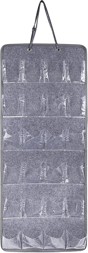 Over The Door Hanging shoe organizers for 12 Pairs, Hanging Shoes Organizer (Grey)