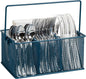 Mind Reader Multi-purpose Storage Caddy with Handle, Desktop Organizer, Cutlery Holder, 4 Compartments, Metal Mesh, Turquoise