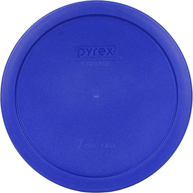 Pyrex 7203 7 Cup Glass Bowls & 7402-PC Cadet Blue Food Storage Replacement Lids (2-Pack) - Made in USA