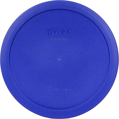 Pyrex 7203 7 Cup Glass Bowls & 7402-PC Cadet Blue Food Storage Replacement Lids (2-Pack) - Made in USA
