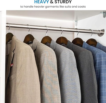 ZOBER 6 Pack High-Grade Wooden Suit Hangers for Men, Extra Wide Shoulder Hangers with Non Slip Pants Bar, Smooth Finish, 360 Swivel Hook, Jacket Hanger, Heavy Duty Wide Hanger for Closet