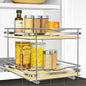 LYNK PROFESSIONAL® Élite™ Pull Out Spice Organization for Cabinets - 10-3/8 inch Wide – Spice Rack for Inside Cabinets – Wood/Chrome - Sliding Spice Rack Organizer for cabinet – Spice Rack - 2 Tier