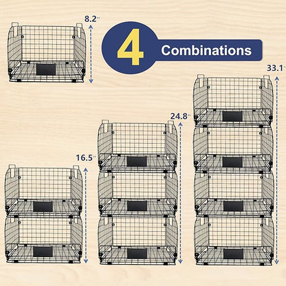 4 PACK XXL Stackable Wire Baskets for Storage Pantry,Fruit Basket For Kitchen Cabinet,16.3''x12''x8.2''Vegetable Fruit Snack Chips Onion Potato Cans Organization, pantry organizers and storage