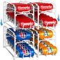 Simple Houseware Soda Can Organizer Stackable Rack Dispenser for Pantry/Refrigerator, White, 4 Pack