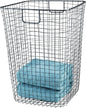 G.E.T. WB-301-MG Heavy Duty Iron Wire Utility Storage Basket, Square, 16.5" x 16.5" x 25"