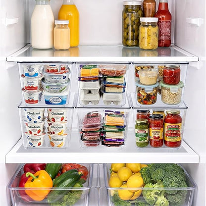 Sorbus Clear Storage Bins with Lids, 10 Pack Large Organization Bins with Handles – Clear Stackable Storage Containers for Storage, Pantry, Fridge, Cabinet, Closet & Kitchen Organization – BPA-Free