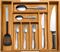 Bellemain Expandable Bamboo Drawer Organizer - Large Kitchen Utensil Holder for Cutlery, Silverware, Flatware Storage - Utensil Organizer for Kitchen Drawers, Desk, Junk Drawer Organizer Tray, 8-Slot