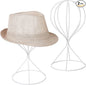 MyGift 2 Pcs Hat Holder Stand, Baseball Cap Organizer Storage, Wig Fedora Display Rack (White)