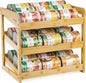 TOPZEA Soda Can Rack Organizer for Pantry, 3 Tier Bamboo Stackable Can Goods Storage Dispenser Shelf Canned Food Holder Stand for Kitchen Coutertop, Cabinet, Hold up to 36 Cans