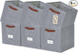 DECOMOMO Storage Cubes, 13x13x13 Storage Cube Bins with Labels, Fabric Organizer Bins (13" / 6pcs, Texture Grey)