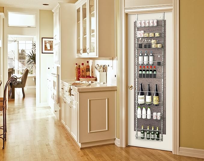 Home-Complete Pantry Over The Door Spice and Jar Rack Organizer - Great Storage Space for Cabinets and Kitchen - Wall Mounted 8 Tier Shelves