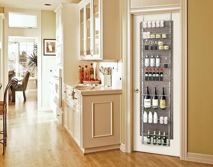 Home-Complete Pantry Over The Door Spice and Jar Rack Organizer - Great Storage Space for Cabinets and Kitchen - Wall Mounted 8 Tier Shelves