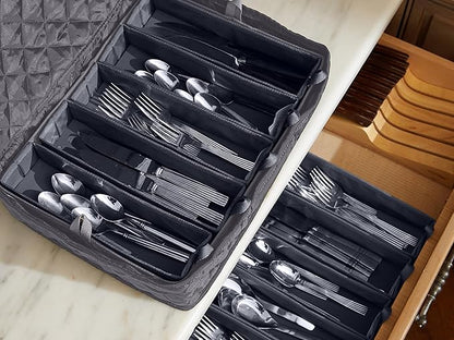 Flatware Storage - Washable and Stain Resistant, ID Window, Kitchen Storage, Slate