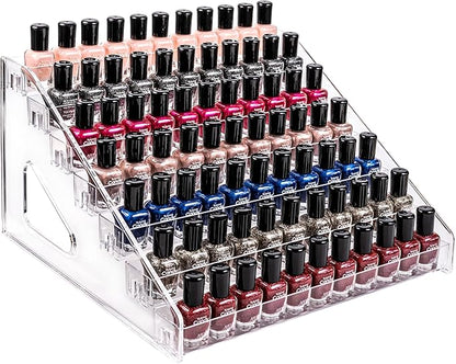 Pero Pero Nail Polish Organizer Acrylic Display Rack for Nail Polish Holder Sunglasses Organizer Essential Oils Holder Clear Eyeglasses Display Case Makeup Organizer