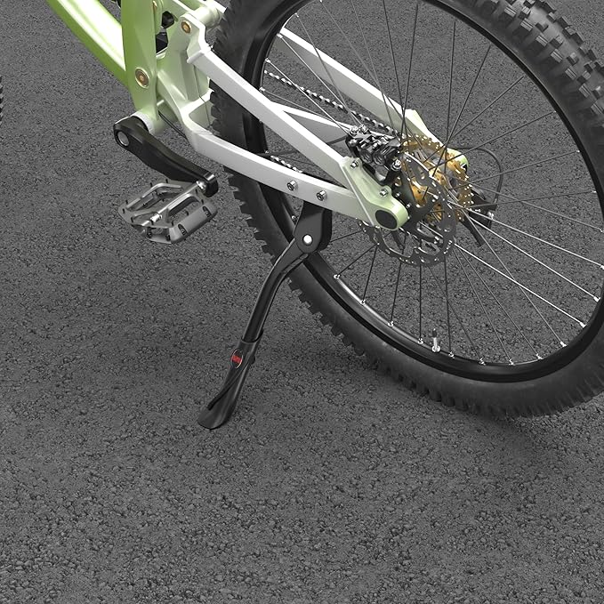 Heavy Duty Bike Kickstand, Aluminum Alloy Strong Rear Mount Bicycle Kick Stand for 24-29 inch Electric & Mountain Adult Bike, EBike Kick Stand for 40MM Hole Distance