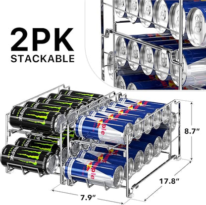 Simple Houseware 2PK Front Loading Tall Skinny Can Dispenser, Chrome