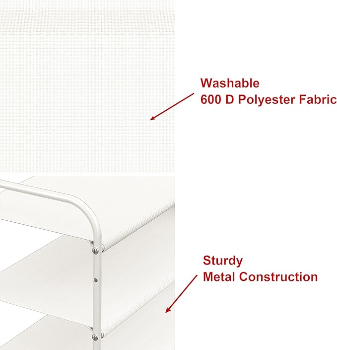 Simple Houseware 6-Tier Shoe Rack Storage Organizer w/Side Hanging Bag, White