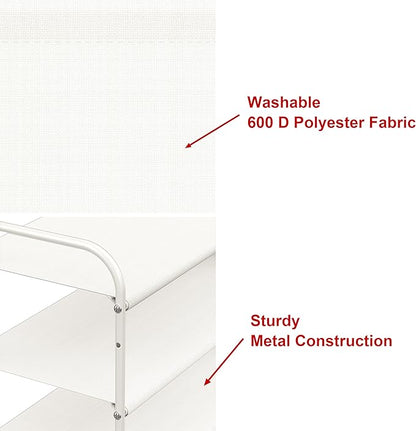 Simple Houseware 6-Tier Shoe Rack Storage Organizer w/Side Hanging Bag, White