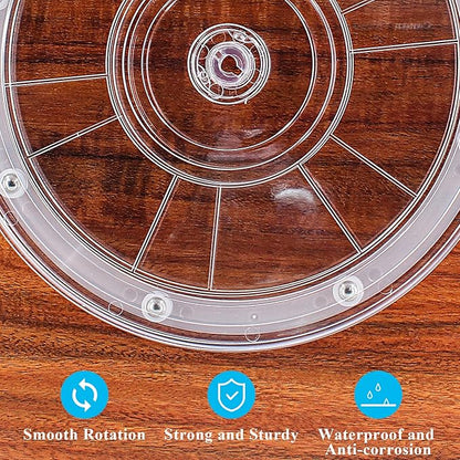 Jersvims 2Pcs 6 Inch Acrylic Turntable Platter, Transparent Turntable Organizer Round Rotating Plate for Kitchen Pantry Cabinet Desk Rack Spice Cake Cookie Decorating