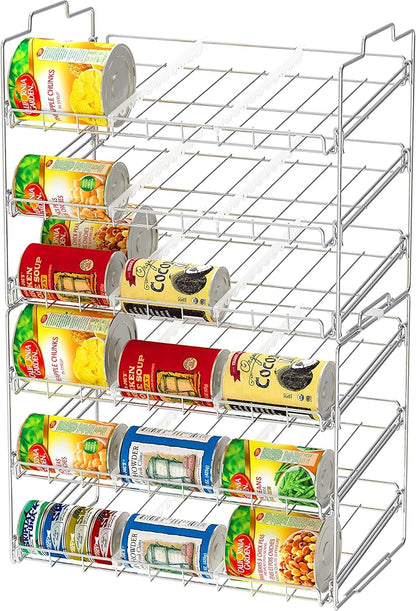 Deco Brothers Stackable Can Rack Organizer for Kitchen and Pantry, Holds Upto 36 Cans, Chrome Finish