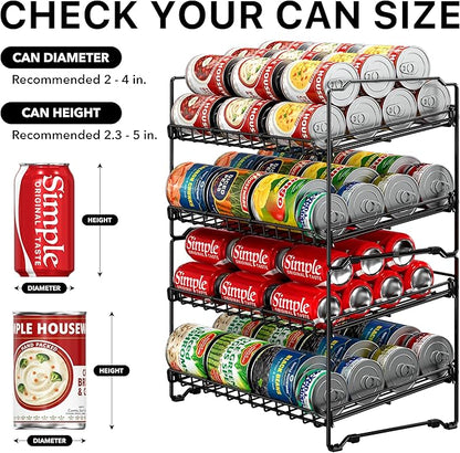 Simple Houseware 2 Tier Stackable Can Rack, Black, 2 Pack
