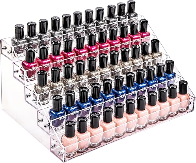 Nail Polish Organizer, 5 Layers Acrylic Display Rack, Cosmetics Storage, Unisex