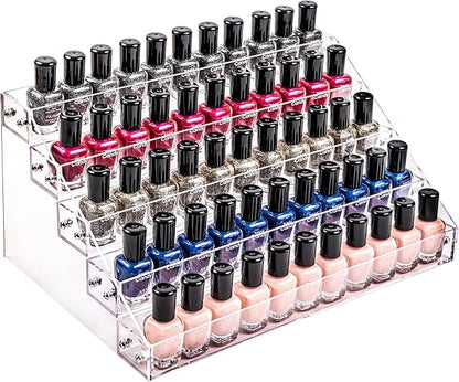 Nail Polish Organizer, 5 Layers Acrylic Display Rack, Cosmetics Storage, Unisex