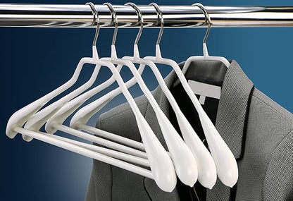 Mawa by Reston Lloyd BodyForm Series Non-Slip Space-Saving Clothes Hanger with Bar for Pants, 16-1/2", Style 42/LS, Set of 6, White