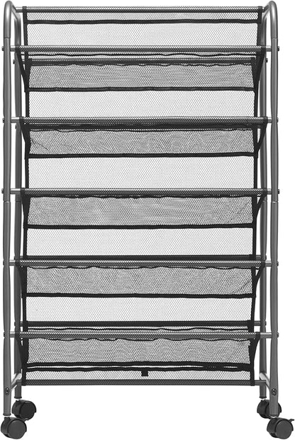 Whitmor 5-Tier Double Sided Shoe Cart, Gunmetal