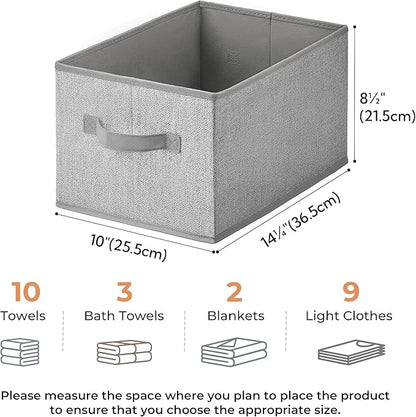 GRANNY SAYS Closet Storage Bins, Storage Baskets for Closet, Fabric Bins for Clothes, Closet Organizer Bins, Gray, Medium, 3-Pack