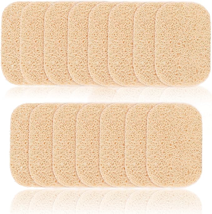 15 Piece Soap Savers Pads - Beige BPA Free Holder for Bar Soap, Non-Slip Self Draining Dish Lift for Shower, Kitchen, Bathroom - Tray Bulk Accessories