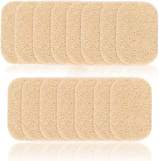 15 Piece Soap Savers Pads - Beige BPA Free Holder for Bar Soap, Non-Slip Self Draining Dish Lift for Shower, Kitchen, Bathroom - Tray Bulk Accessories