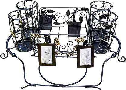 Utensil Caddy - Silverware Caddy or Napkin, Cutlery and Plate Holder - The Ideal 2-Piece Portable Outdoor Kitchen Accessories Buffet Organizer for Picnics, Camping, Barbecue, Parties and Events