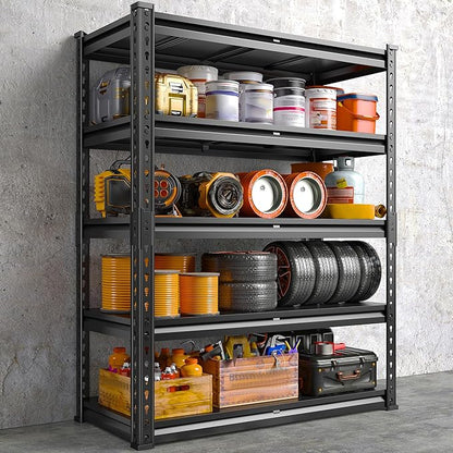 REIBII 72.1" H Garage Shelving 2000LBS Storage Shelves Heavy Duty Metal Shelving 5 Tier Garage Storage Shelves for Commercial Warehouse Pantry Kitchen 72.1" H x 40.1" W x 18.1" D
