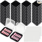 AceOrbit Press on Nail Boxes with 180 Pcs Adhesive Double Sided Tape Acrylic Press on Nail Packaging Cases Transparent Storage Case Organizer for Display Art Salon Supplies(Black,48 Pcs)