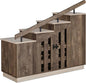 24/7 Shop at Home Cadence Farmhouse Hidden Shoe Cabinet Entryway, Hallway, Decorative Storage with Doors, Staircase-Style Enclosed Footwear Furniture, 12 Pair, 46 in. Width, Oak Brown