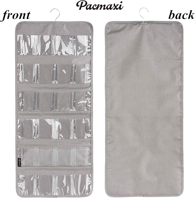 PACMAXI Over The Door Shoes Organizer for 12 Pairs of Baby Shoes Boys Girl, Hanging Baby Shoe Organizer with Hanger(Polyester Material-Grey)