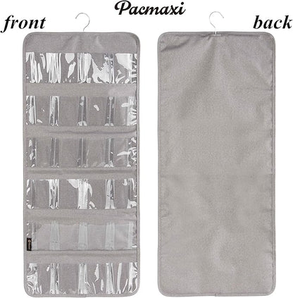 PACMAXI Over The Door Shoes Organizer for 12 Pairs of Baby Shoes Boys Girl, Hanging Baby Shoe Organizer with Hanger(Polyester Material-Grey)