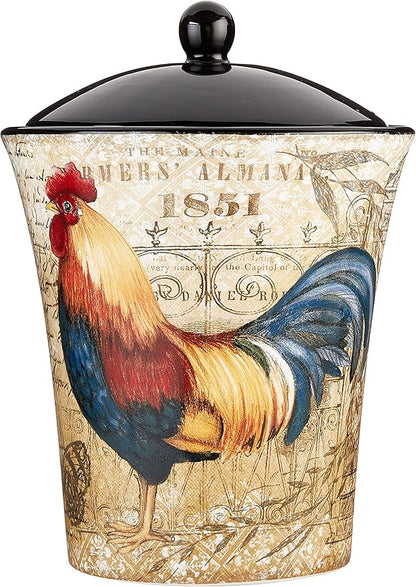 Certified International 23656 Gilded Rooster Canister Set (3 Piece), One Size, Multicolor