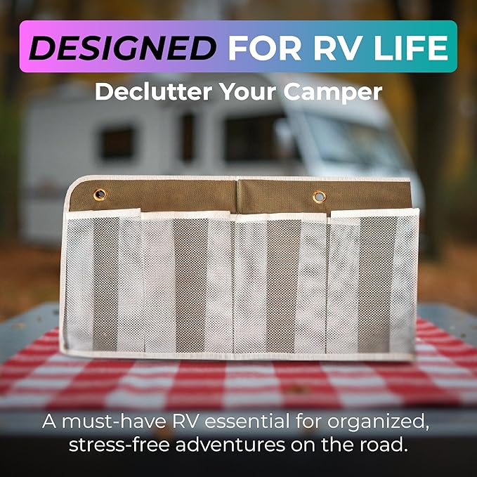 Jestik RV Shoe Storage for Bedside - 16 Large Pocket Bed Hanging Shoe Organizer Bag with Hooks, Wall Mounted Shoes Rack, Foldable Mesh Pockets, Bedside Caddy for Shoes, RV & Camper Essentials (2 Pack)