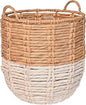 happimess BSK1003E Laurel 19.49" Bohemian Handwoven Abaca Hamper Basket with Handles, Seagrass Container for Decoration in Bedroom, Living Room, Laundry Room, Entryway, Natural, Natural/White