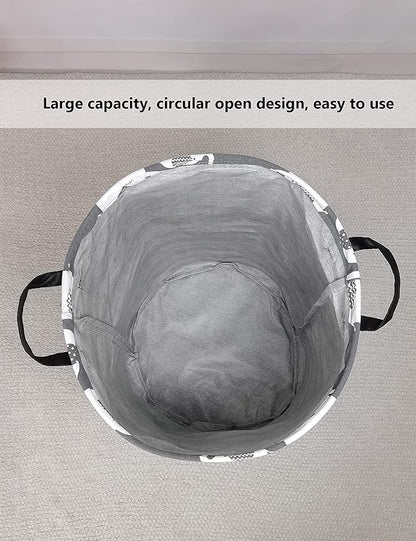 QUEENLALA Large Storage Basket,Laundry Hamper/Bathroom/Home Decor/Collapsible Round Storage Bin,Boys and Girls Hamper/Boxes/Clothing(Round-Elephant)