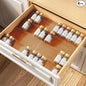MUDEELA Clear Spice Drawer Organizer, 4 Tier- 2 Set (4 Packs) Spice Rack for Drawer, Expandable From 11" to 22" Kitchen Seasoning Organizers and Storage for Drawer (Jars not included), Amber